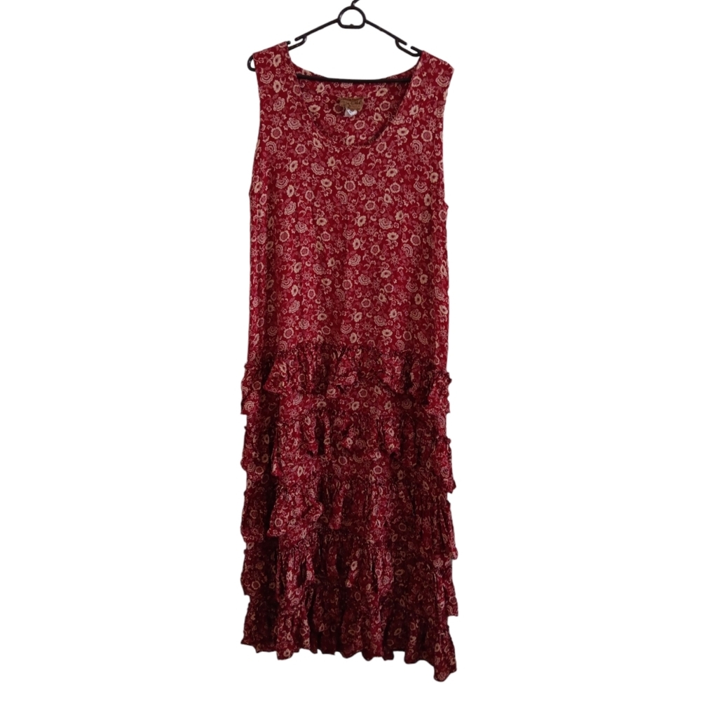 Women's Broomstick Dress sleeveless size M Red